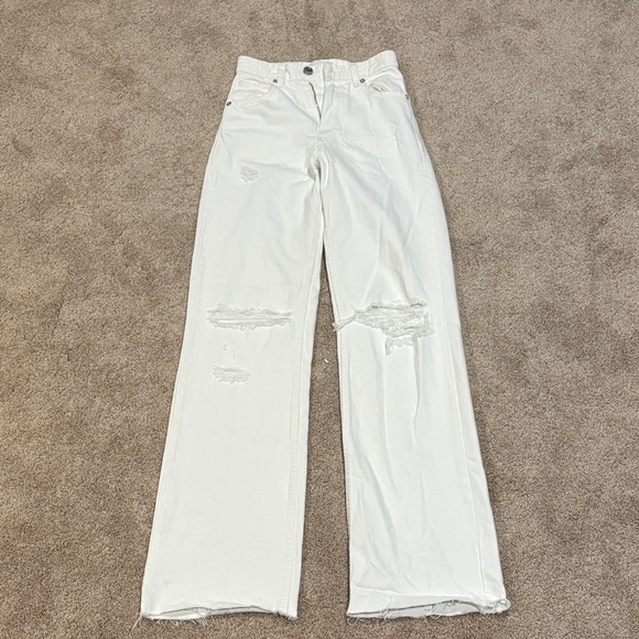 Zara Denim - Zara White Distressed Jeans